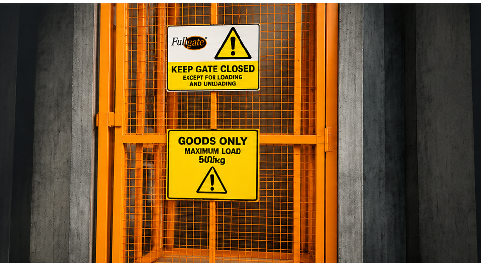 Fullgate lift shaft safety gate system
